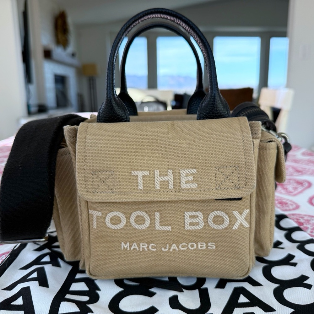 Marc Jacobs Beige Tool Box Messenger Bag